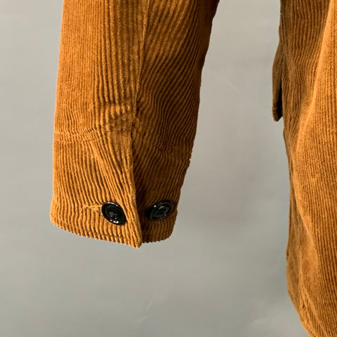 MONITALY Size 40 Brown Corduroy Cotton Raglan Sleeve Jacket