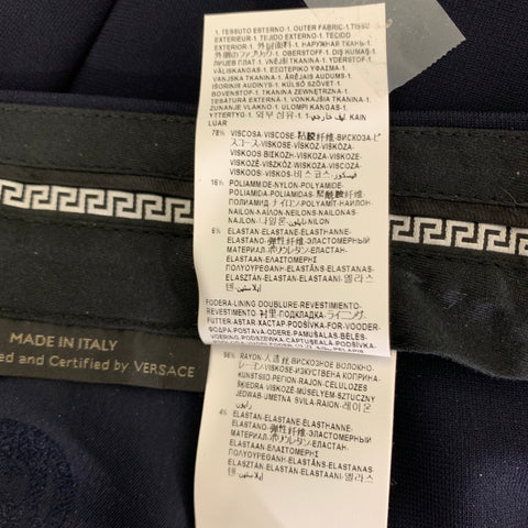 VERSACE Size 4 Navy Viscose Blend Tapered Dress Pants