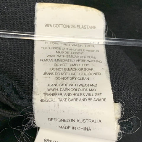 NEUW Size 32 Black Cotton Blend Slim Fit Button Fly Jeans