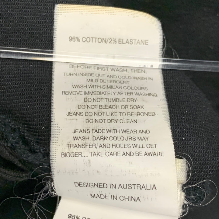 NEUW Size 32 Black Cotton Blend Slim Fit Button Fly Jeans