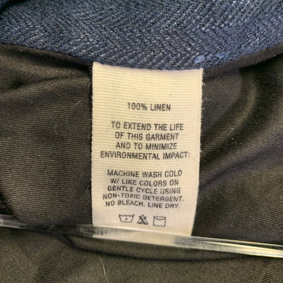 ALEX MILL Size M Navy Herringbone Linen Waistcoat Vest