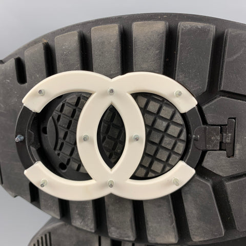 CHANEL Size 11 Black Nylon Quilted Boots
