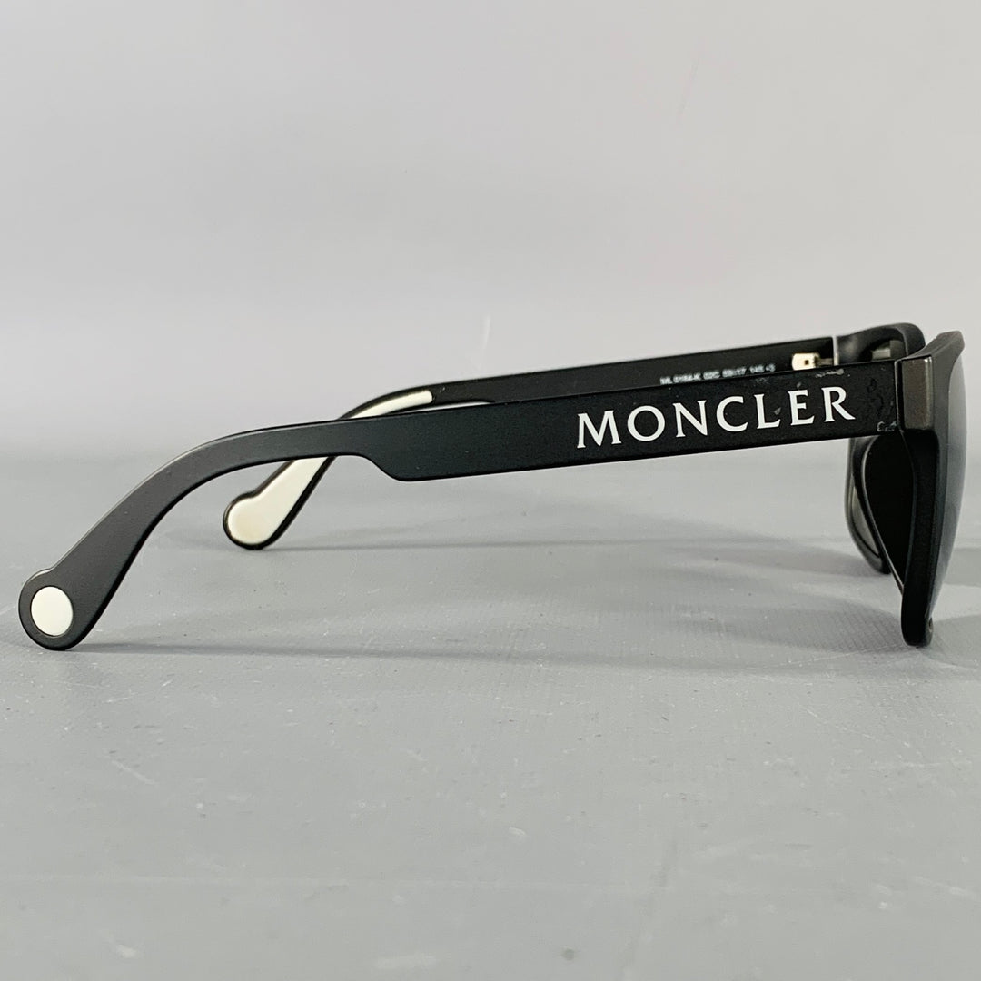 MONCLER Black Acetate Square Mirrored Sunglasses