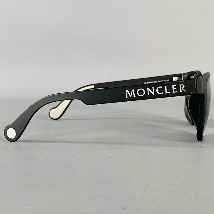 MONCLER Black Acetate Square Mirrored Sunglasses