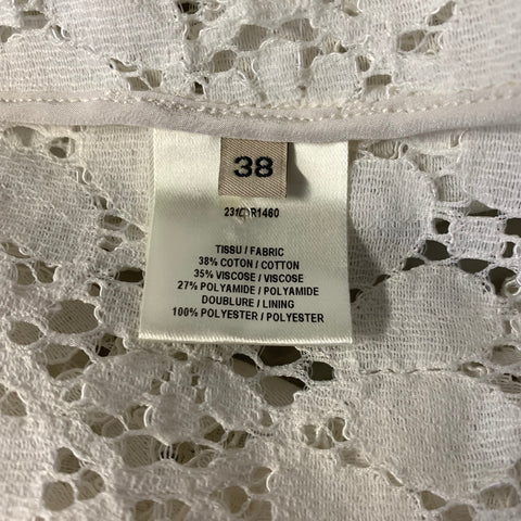 ALEXANDRE VAUTHIER Size M White Cotton Blend Lace Snaps Shirt