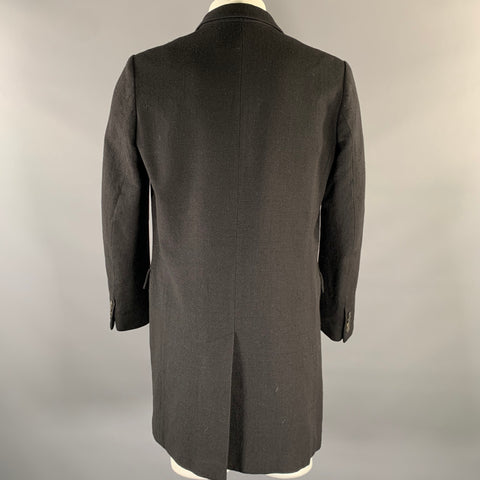 DRIES VAN NOTEN Size 40 Black Cotton Wool Hidden Placket Coat