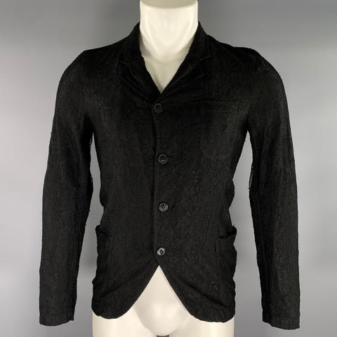 COMME des GARCONS Size XS Black Lace Notch Lapel Jacket