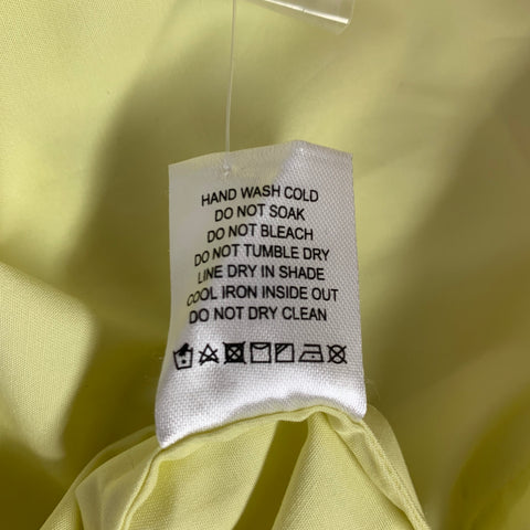 L'ACADEMIE Size S Yellow Cotton Padded Shoulders Button Up Dress Top