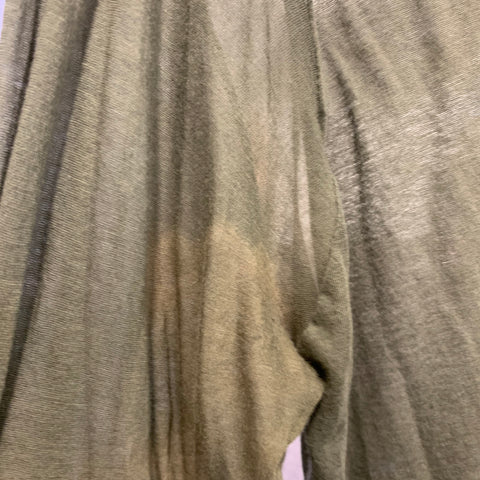 RICK OWENS Size L Green Olive See Through Cotton Oversized Long Sleeve Shirt