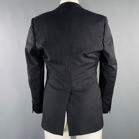 DOLCE & GABBANA Size 36 Navy Stripe Virgin Wool Sport Coat