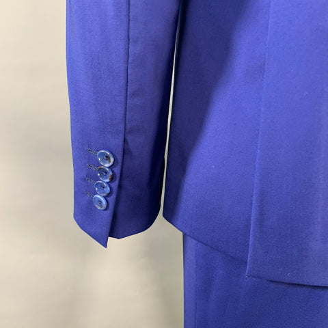 PAUL SMITH Size 42 Royal Blue Virgin Wool Blend Single Breasted Suit
