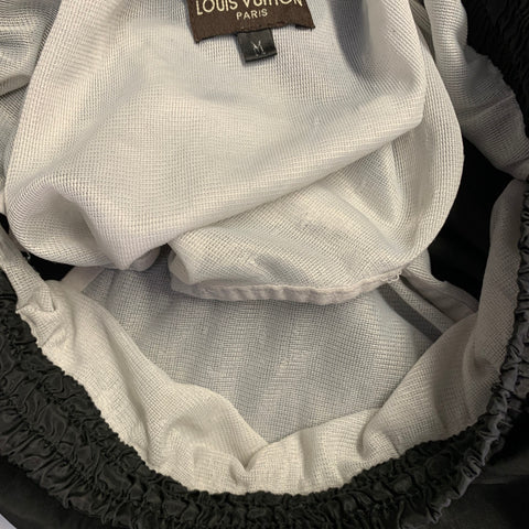Short de bain LOUIS VUITTON noir en nylon à cordon avec logo, taille M