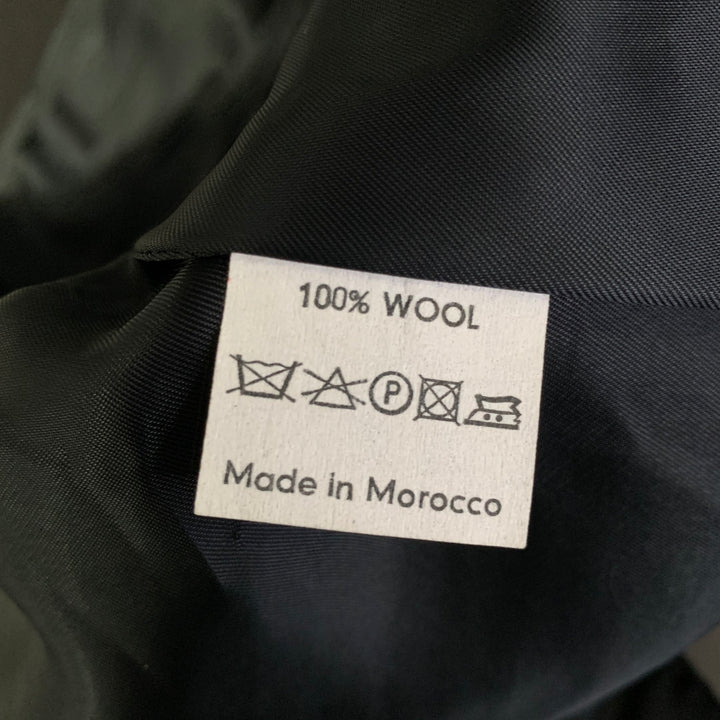 DRIES VAN NOTEN Size 36 Black Stripe Wool Notch Lapel Sport Coat