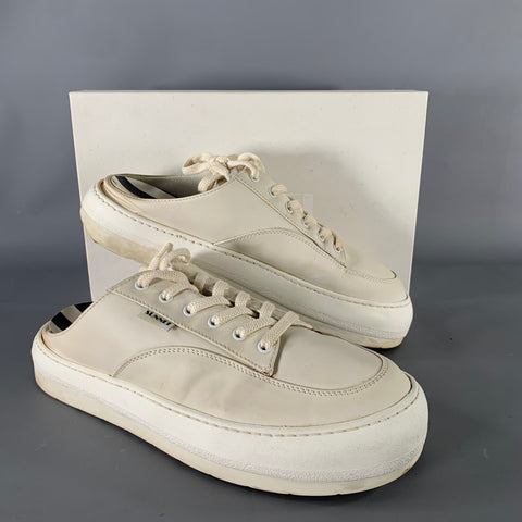 SUNNEI Size 11 Cream White Slip On Sneakers
