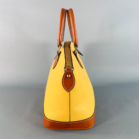 DOONEY BOURKE Brown Mustard Pebble Grain Leather Handbag