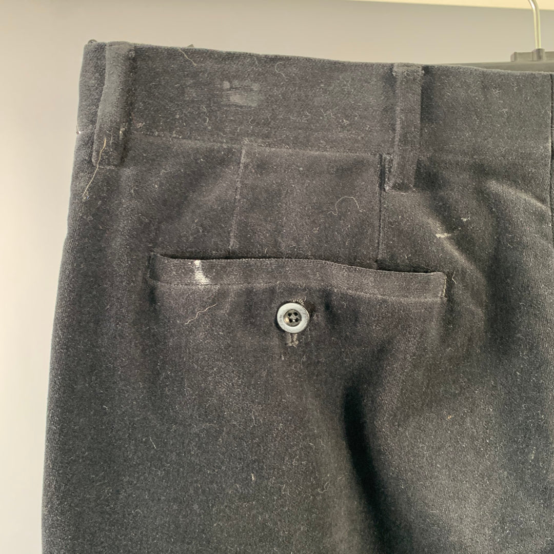 MARC JACOBS Size 32 Black Cotton Velvet Wide Leg Casual Pants