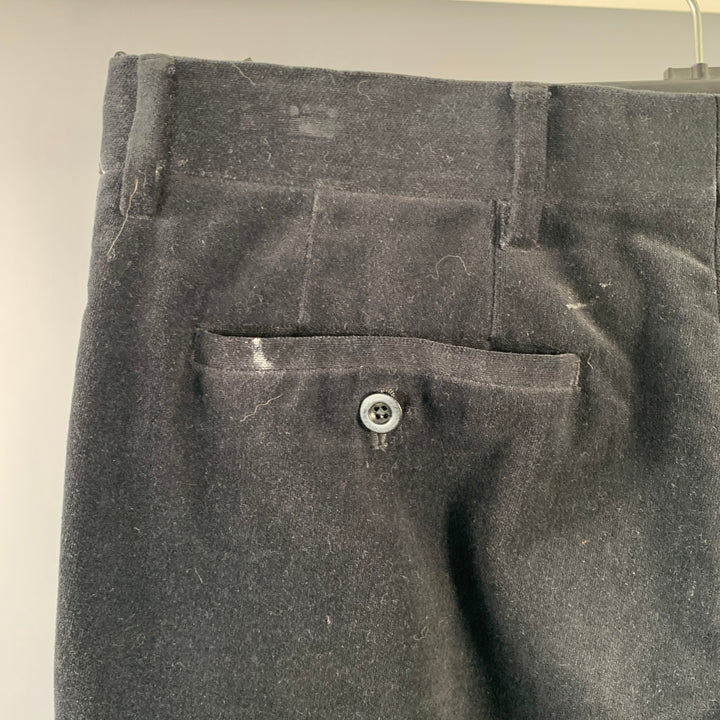 MARC JACOBS Size 32 Black Cotton Velvet Wide Leg Casual Pants
