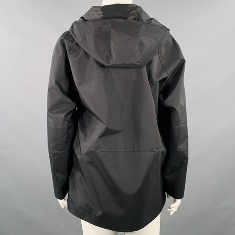 ARMANI COLLEZIONI Size 10 Black Nylon Blend Hooded Jacket