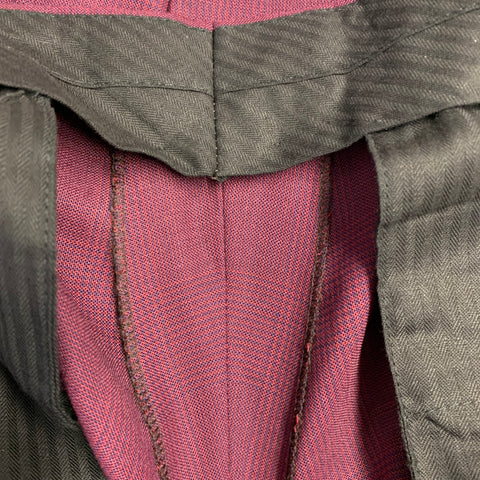 PAUL SMITH Size 42 Byard Burgundy Glenplaid Wool Notch Lapel Suit