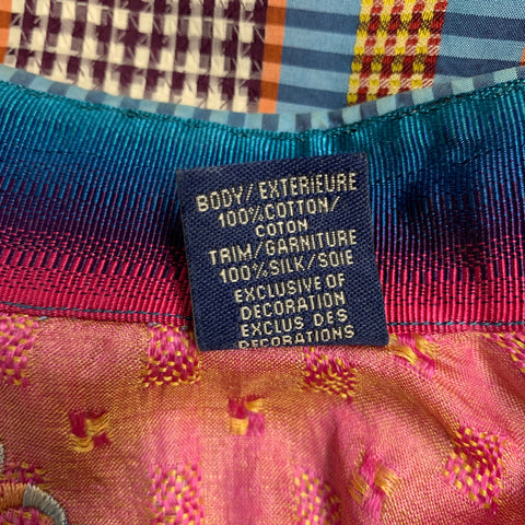 ROBERT GRAHAM Size L Blue Multi Color Plaid Cotton Button Up Long Sleeve Shirt