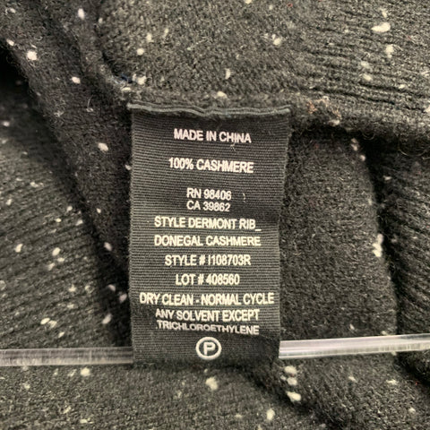 THEORY Size M Black White Knit Cashmere Crew Neck Pullover