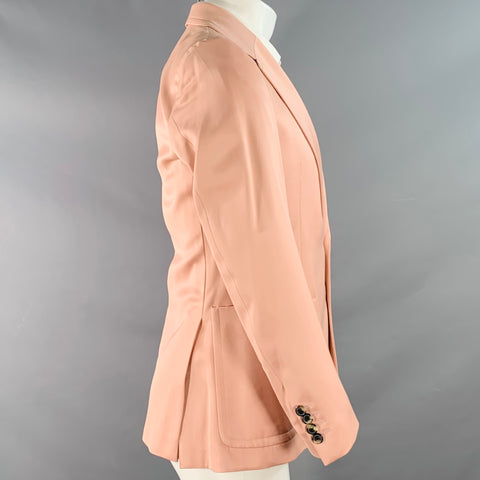 DRIES VAN NOTEN Size 36 Pink Viscose Single Breasted Notch Lapel Sport Coat