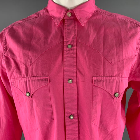 RALPH LAUREN Size M Pink Cotton Western Long Sleeve Shirt