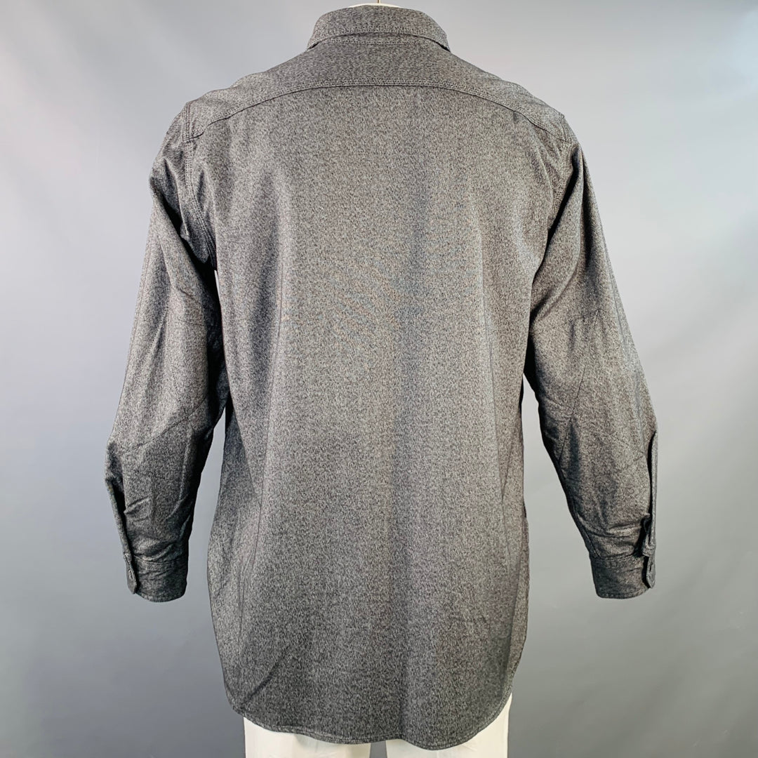 ENGINEERED GARMENTS Size L Grey Heather Cotton Two Pockets Long Sleeve Shirt
