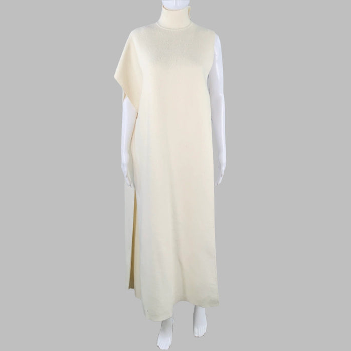 JIL SANDER Size M Cream Wool Asymmetrical Vest