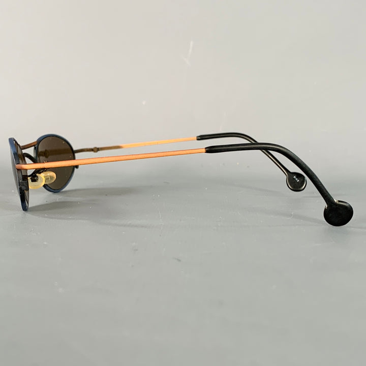 L.A.EYEWORKS Bender Orange Gunmetal Metal Sunglasses