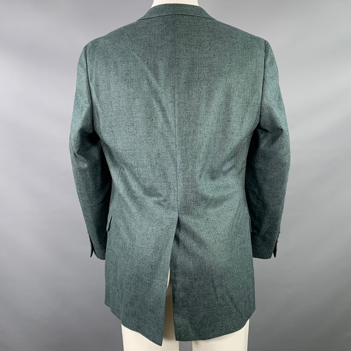 PAUL STUART Size 40 Green Silk Cashmere Single Breasted Sport Coat
