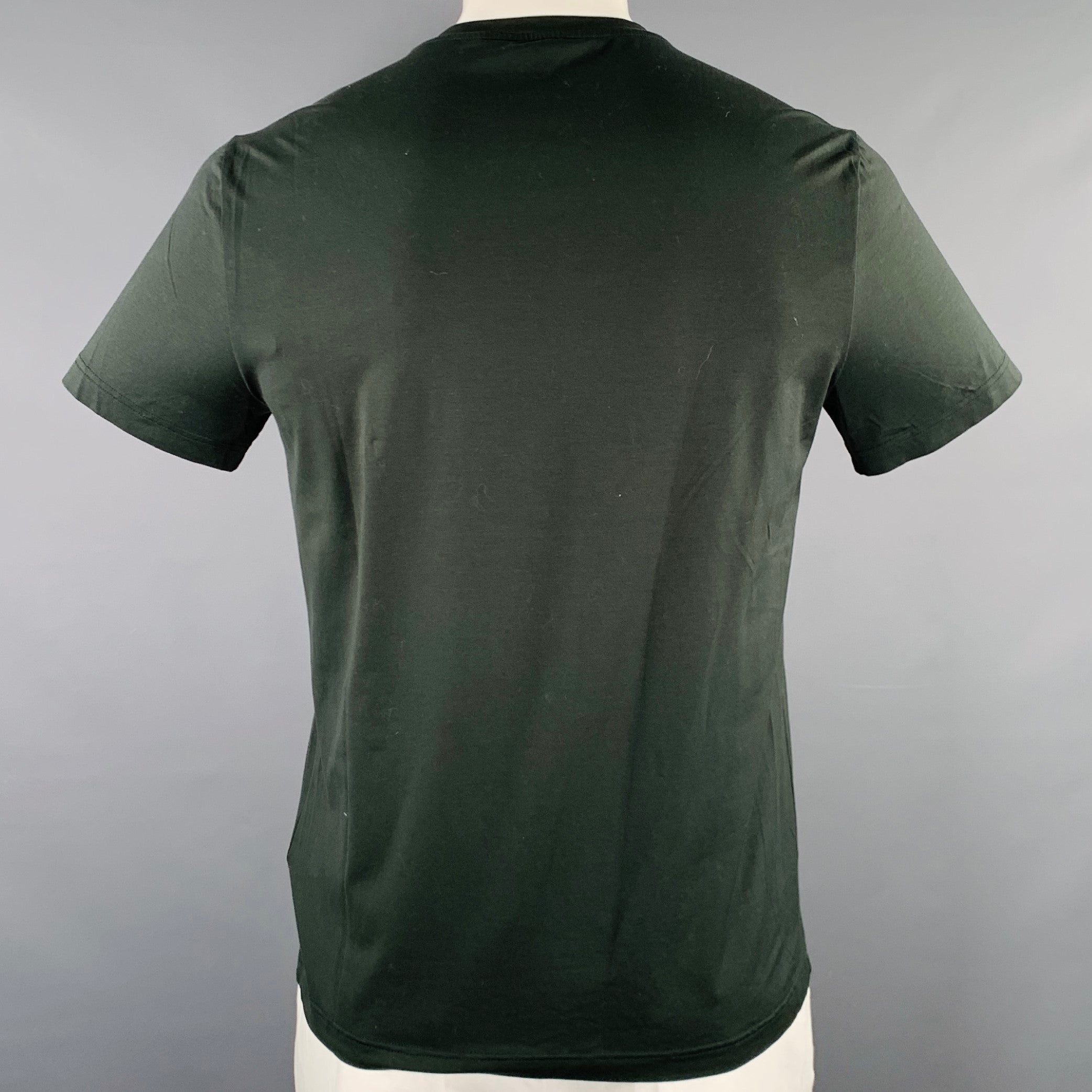 PRADA Size XL Forest Green Cotton Blend Crew Neck T-shirt