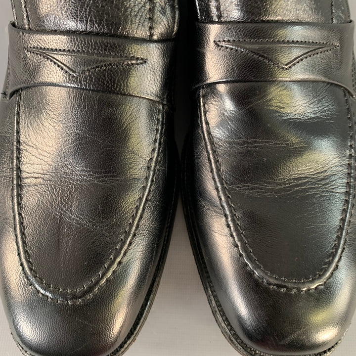 ALDEN Size 11 Black Leather Low Top Penny Loafers