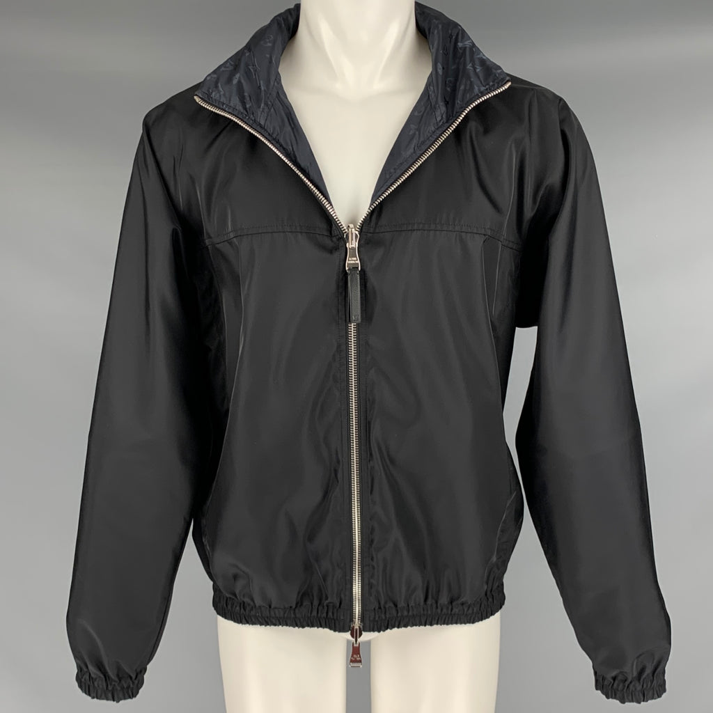 Louis Vuitton ジップアップジャケット 黒　Mサイズ Louis Vuitton Black & Grey Monogram Fleece Zip Up Jacket