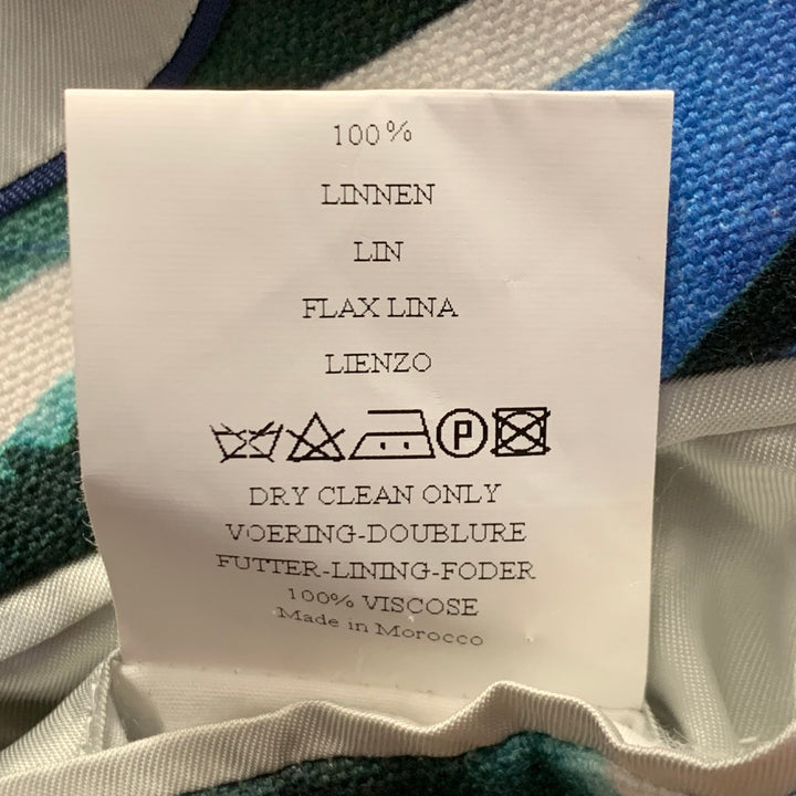 KLEIN EPSTEIN & PARKER Size 38 White Multi Color Graffiti Linen Sport Coat