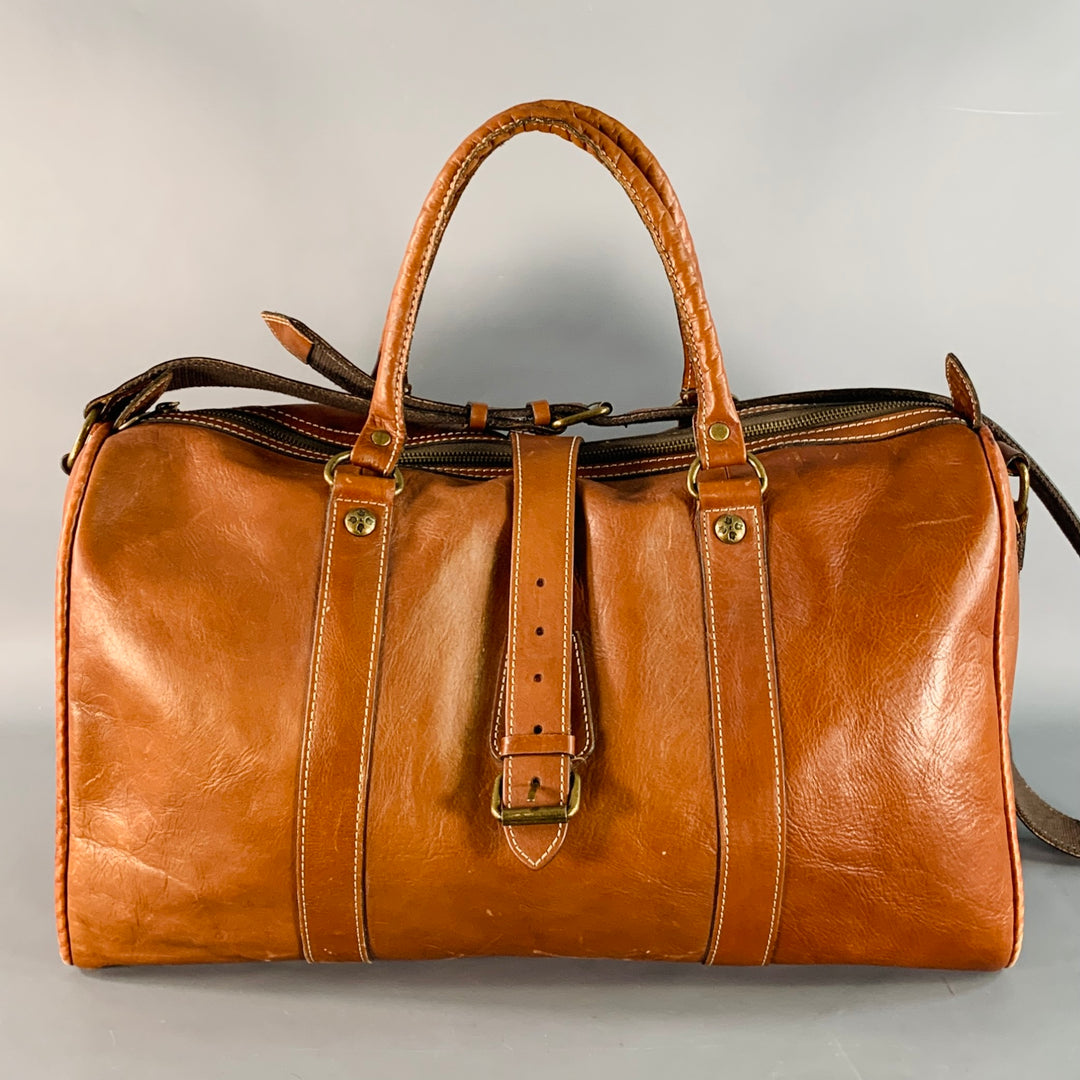 PATRICIA NASH One Size Brown Leather Shoulder Strap Overnight Bag