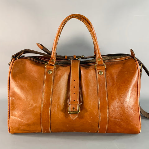 PATRICIA NASH One Size Brown Leather Shoulder Strap Overnight Bag