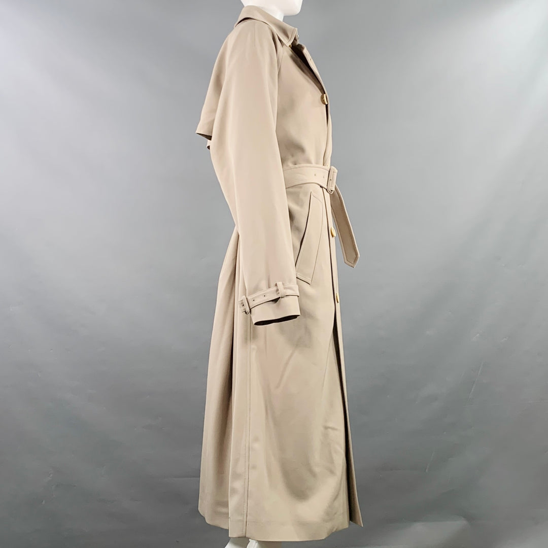 PRADA Size 8 Beige Virgin Wool Double Breasted Trenchcoat