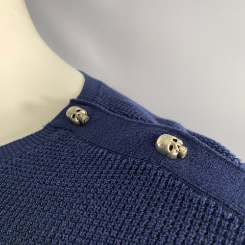 THE KOOPLES Size L Navy Cotton Pullover Sweater