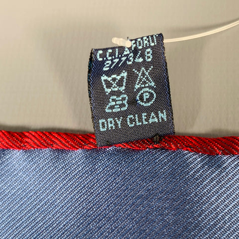 MASSIMO BIZZOCCHI Red Blue Paisley Silk Pocket Square