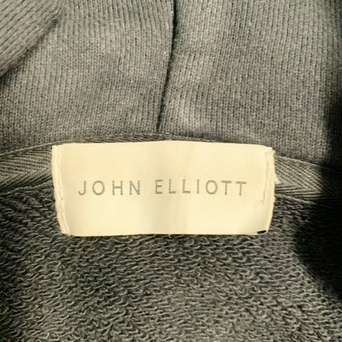 JOHN ELLIOTT Size XL Black Blue Tie Dye Cotton Hooded Sweatshirt