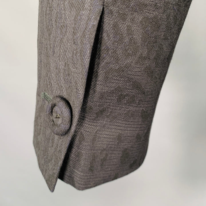 ROBERTO CAVALLI Size 38 Black Animal Print Virgin Wool Sport Coat
