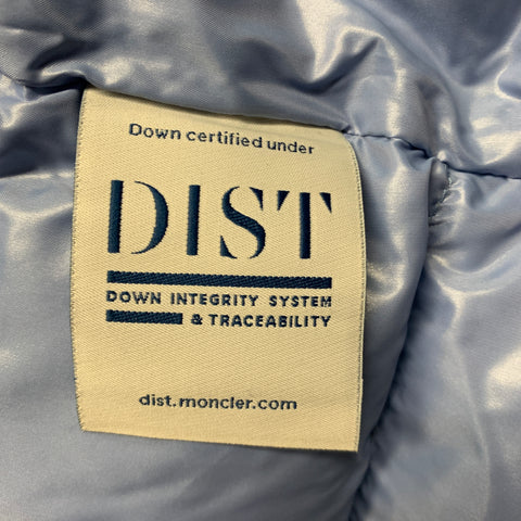 MONCLER Size XXXL Light Blue Quilted Polyamide Zip Up Jacket