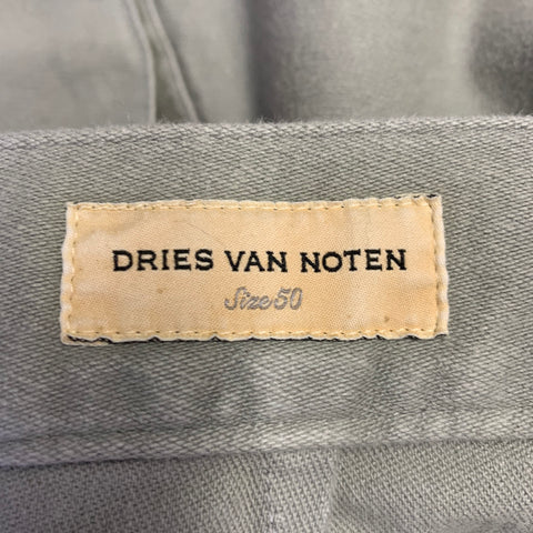 DRIES VAN NOTEN Size 34 Green Distressed Cotton Large Pockets Belted Shorts