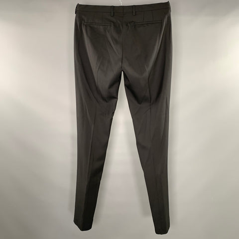 PAUL SMITH Size 34 Black Wool Zip Fly Dress Pants
