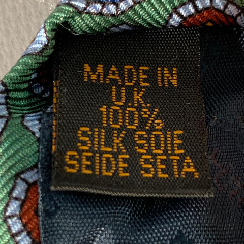 O'CONNELL'S Green Blue Red Dots Silk Tie