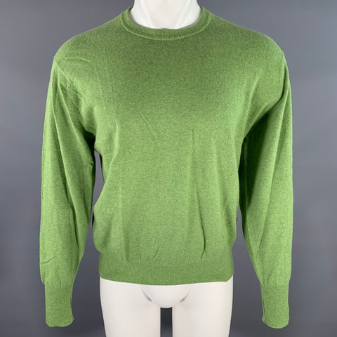 Pull en cachemire vert à col rond, tricoté, TURNBULL & ASSER, taille L