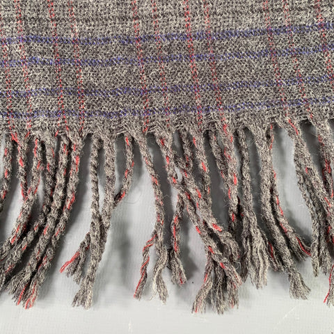 SCOTCH AND SODA Grey Navy Stripe Wool Blend Woven Scarf