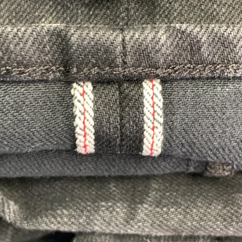 TOM FORD Size 30 Black Cotton Blend Slim Straight Button Fly Selvedge Jeans
