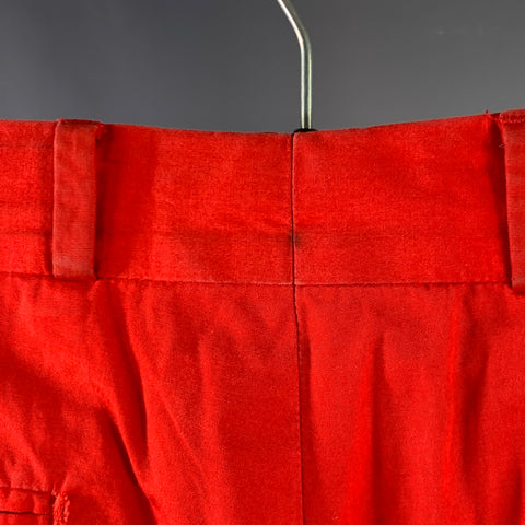 MAISON MARGIELA Size 32 Red Cotton Straight Zip Fly Casual Pants